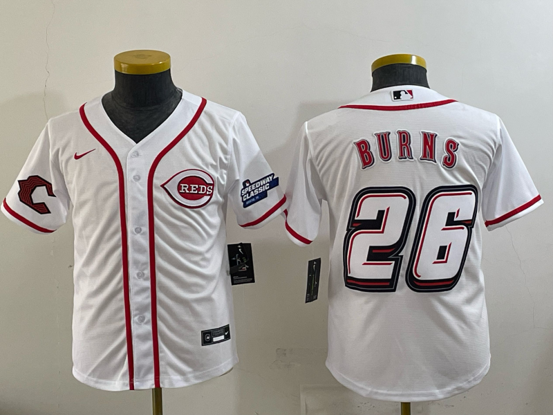 Youth Cincinnati Reds #26 Durns white Nike MLB 2025 Jersey 006->youth mlb jersey->Youth Jersey